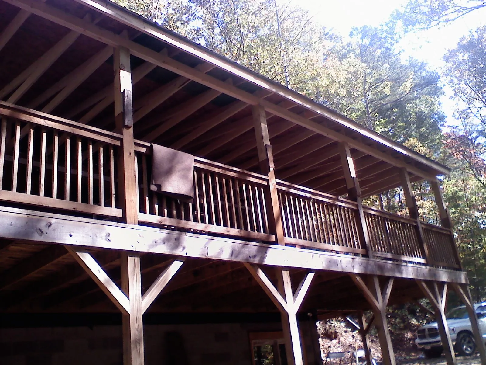 Timber framing under a new elevated porch and deck — Roof Leak Repair in Park Hills by Roofing Brothers